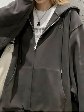 Charcoal Zip-Up Hoodie